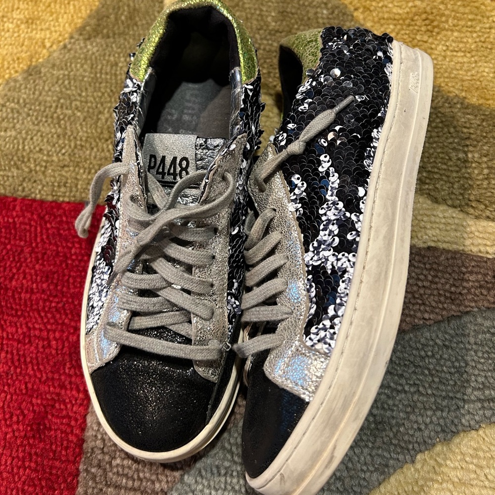pP448 John Sequined Low Top Sneakers Size 36  (Women’s Size US 6)